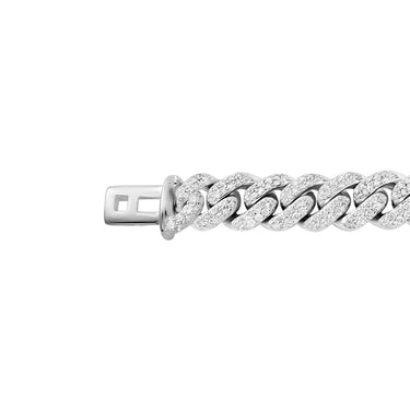 Diamond Cuban Bracelet in 14k White Gold 4.50 Ctw